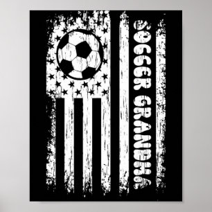 Vintage-amerikanischer-Flagge-Fußball-Oma-Fußball- Poster