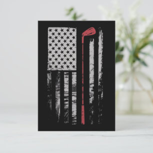 Vintage-Amerikanischer-Flagge-Golfschläger-Geschen Einladung