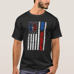 Vintage-Amerikanischer-Flagge-HVAC-Techniker-USA-F T-Shirt