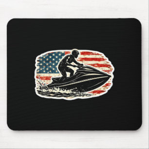 Vintage-amerikanischer-Flagge-Jet-Ski-Liebhaber Je Mousepad