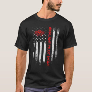 Vintage-Amerikanischer-Flagge-Stolze-Flugzeug-Pilo T-Shirt