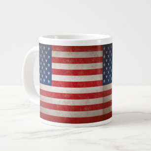 Vintage-amerikanischer Flaggen-Patriotismus-Design Jumbo-Tasse
