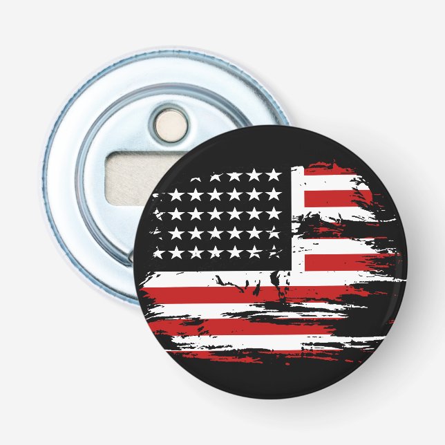 Vintage-amerikanischer Flaschenöffner mit Flaggenm (Vorderseite)