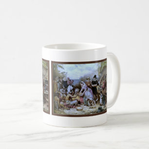 Vintage Amerikanischer Happy Thanksgiving Becher Kaffeetasse