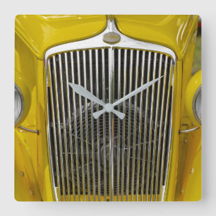 Vintage Amerikanischer Klassiker Coupe Hot Rod Quadratische Wanduhr