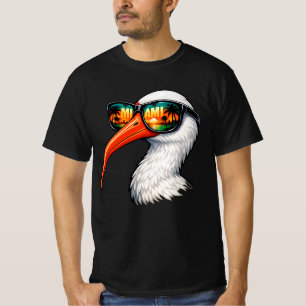 Vintage Amerikanischer Weißer Ibis mit Sonnenbrill T-Shirt