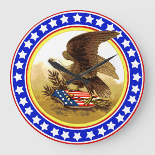 Vintage Amerikanischer Weißkopfseeadler Große Wanduhr