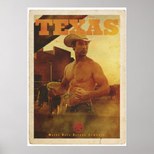 Vintage-amerikanisches Cowboy-Plakat Poster
