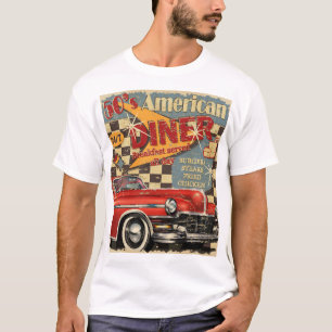 Vintage-amerikanisches Diner-Plakat: Retro-Stil T-Shirt