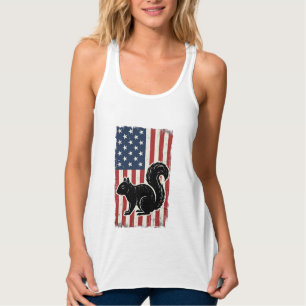 Vintage Amerikanisches Flagge Eichhörnchen Patriot Tank Top