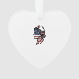 Vintage-amerikanisches-Flagge-Krankenschwester-Pro Ornament