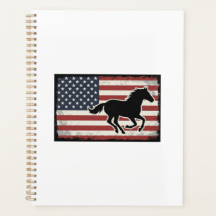 Vintage-amerikanisches-Flagge-Pferd-Vektor-Kunst-D Planer