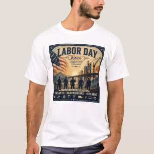 Vintage-amerikanisches Labor Day-Arbeiter-Tribut-K T-Shirt