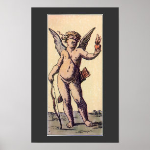 Vintage Amor mit verbundenen Augen, Valentinstag-T Poster