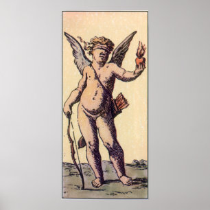Vintage Amor mit verbundenen Augen, Valentinstag-T Poster