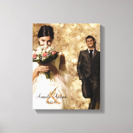 Vintage Ampere und Hochzeitslehre Foto Keepake Leinwanddruck