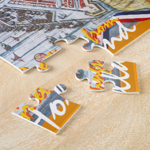 Vintage Amsterdam Karte Grüße aus Holland Puzzle