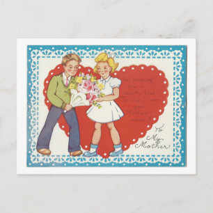Vintage an meine Mutter zum Valentinstag Feiertagspostkarte