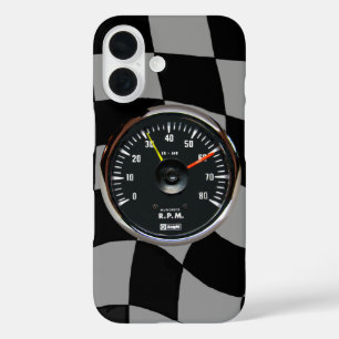 Vintage Analog Auto Tachometer Rennsport iPhone 16 Hülle
