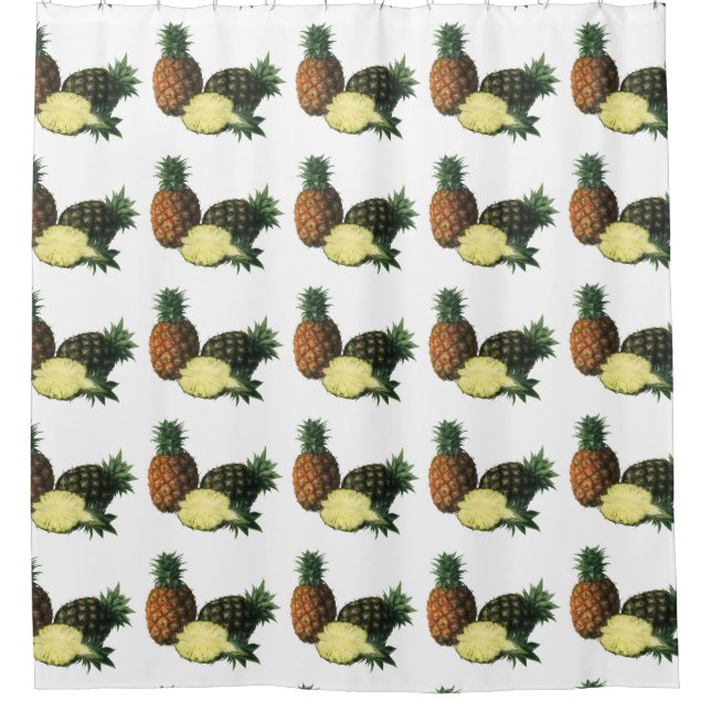 Vintage Ananas, Bio Obst Duschvorhang (Vorderseite)
