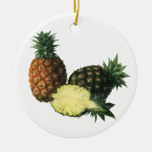 Vintage Ananas, Bio Obst Keramik Ornament