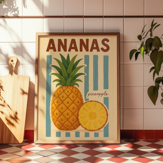 Vintage-Ananas-Botanik-Wandkunst Poster (Von Creator hochgeladen)