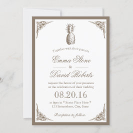 Vintage Ananas Elegante Hochzeit Einladung