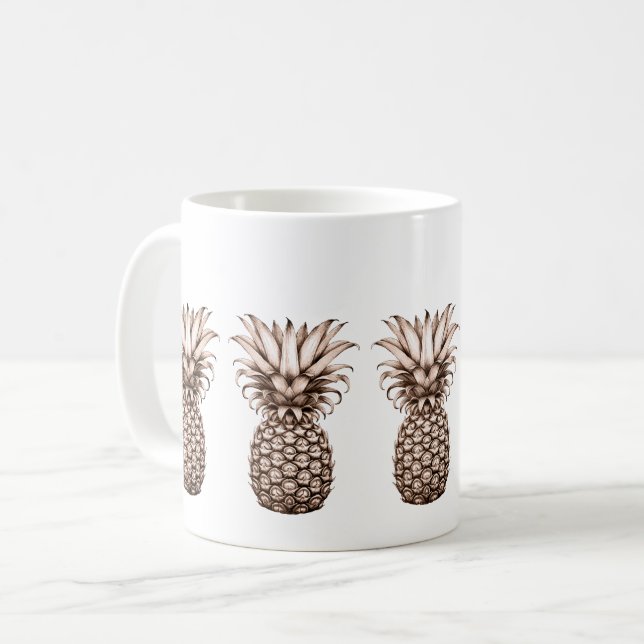 Vintage Ananas Kaffeetasse (Vorderseite Links)