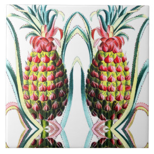 Vintage Ananas-Keramik Fliese