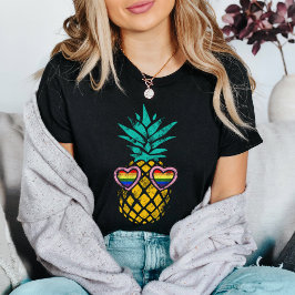 Vintage Ananas-Regenbogenbrille T-Shirt