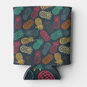 Vintage Ananas-Sketch: farbenfroh Dosenkühler