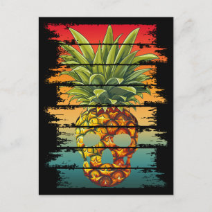 Vintage-Ananas-Totenkopf Postkarte