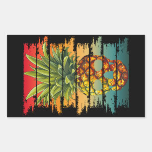 Vintage-Ananas-Totenkopf Rechteckiger Aufkleber