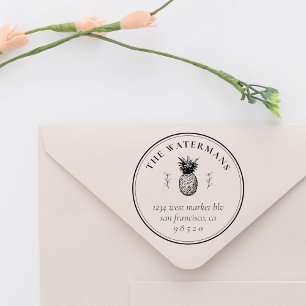 Vintage Ananas Tropische Rücksendeadresse Permastempel