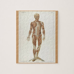 Vintage Anatomie-Buchseiten Puzzle