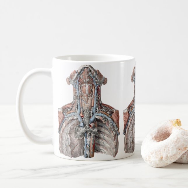 Vintage Anatomie des Menschen Kaffeetasse (Mit Donut)