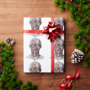 Vintage Anatomie des Menschen, Kopf-Throat-Nase Geschenkpapier