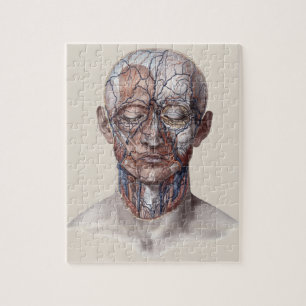 Vintage Anatomie des Menschen, Kopf-Throat-Nase Puzzle