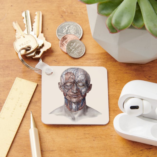 Vintage Anatomie des Menschen, Kopf-Throat-Nase Schlüsselanhänger (Schreibtisch)