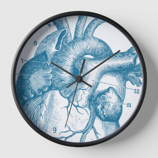 Vintage Anatomie des menschlichen Herzens Uhr