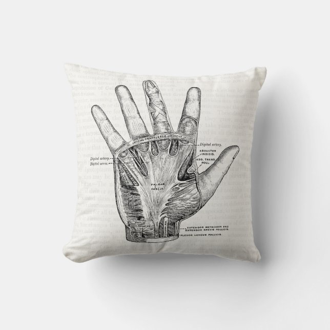 Vintage Anatomie Kissen (Vorderseite)