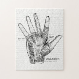 Vintage Anatomie-Kunst die Palme der Hand Puzzle