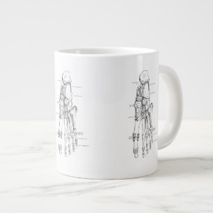 Vintage Anatomie Kunst Knochen des Fußes Jumbo-Tasse