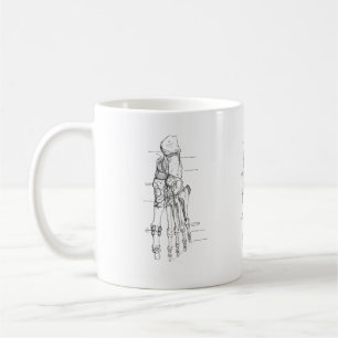 Vintage Anatomie-Kunst-Knochen des Fußes Kaffeetasse