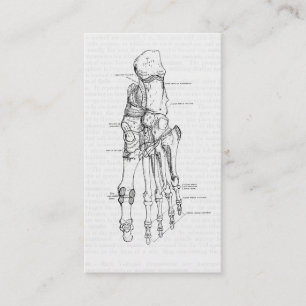 Vintage Anatomie-Kunst-Knochen des Fußes Visitenkarte