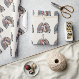 Vintage Anatomie Lunge Herzorgane Blut Geschenkpapier
