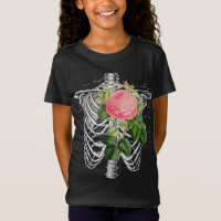 Vintage Anatomie | Rippen mit Blume T - Shirt
