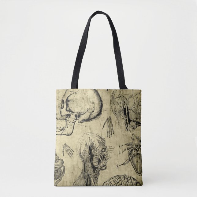 Vintage Anatomie Tote Bag (Vorderseite)