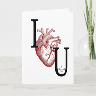 Vintage Anatomisches Herz Valentinstag Feiertagskarte