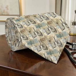 Vintage Anatomy Lungs Science Custom Necktie Krawatte